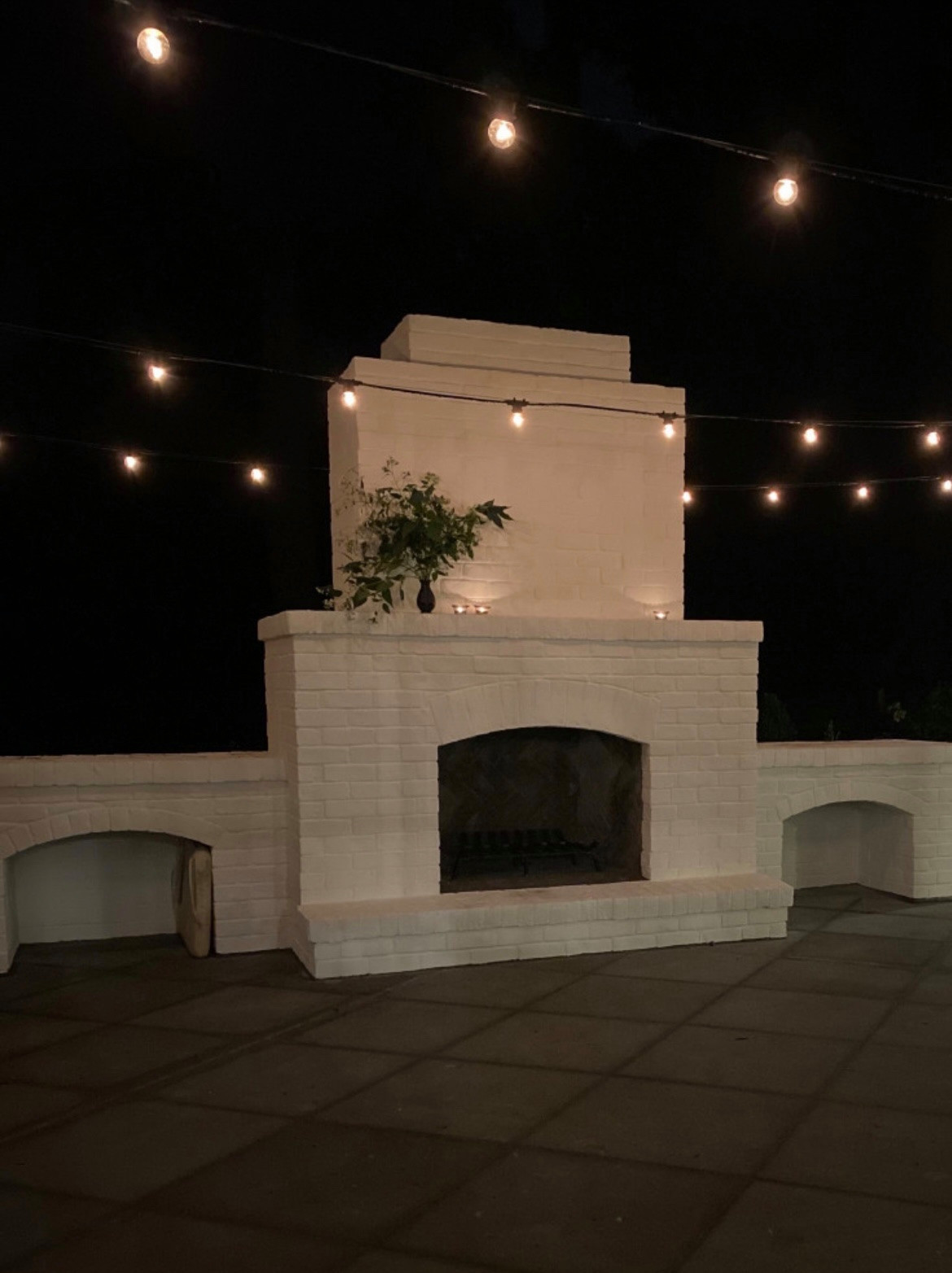Outside brick fireplace