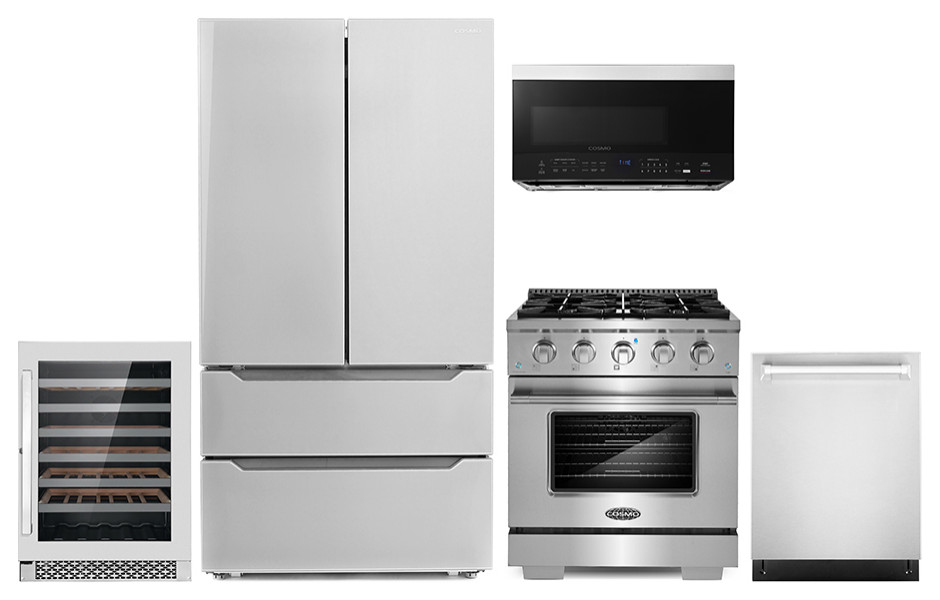 5PC Kitchen Package with 30" Over the Range Microwave & 30" Gas Range