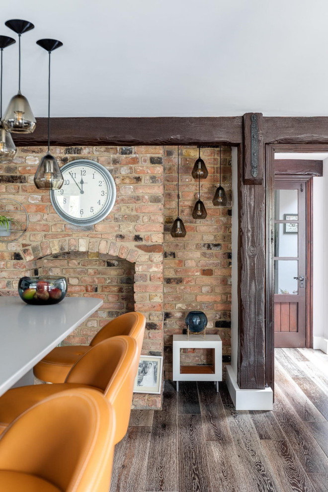 Example of an eclectic dining room design in Hertfordshire