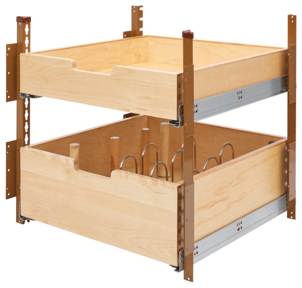Rev-A-Shelf 21 in Wood Pilaster System Kit Natural