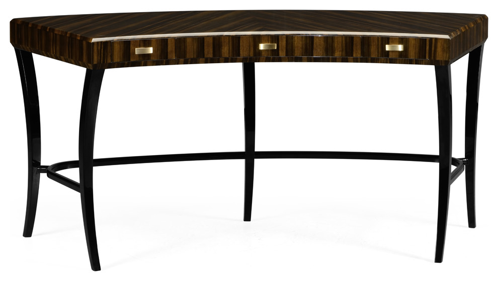 Curved Art Deco Macassar Ebony High Lustre Desk Traditional
