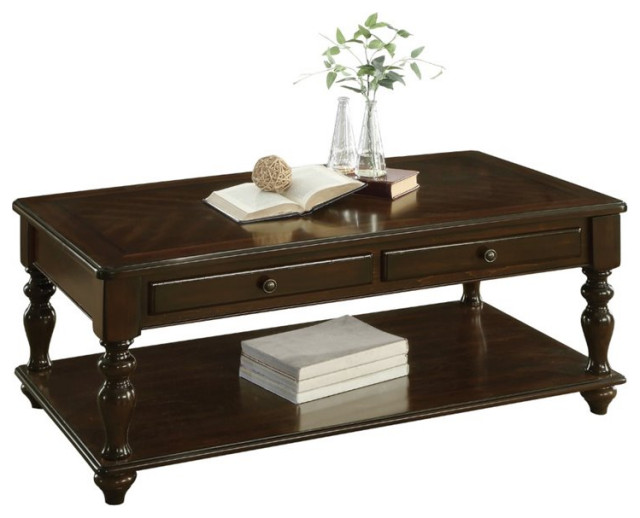 Lexicon Lovington Wood Lift Top Coffee Table with Casters in Espresso