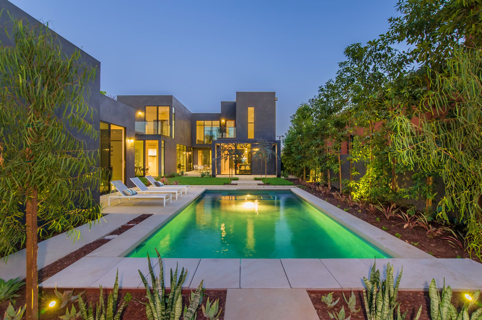 Photo of a contemporary rectangular pool in Los Angeles.