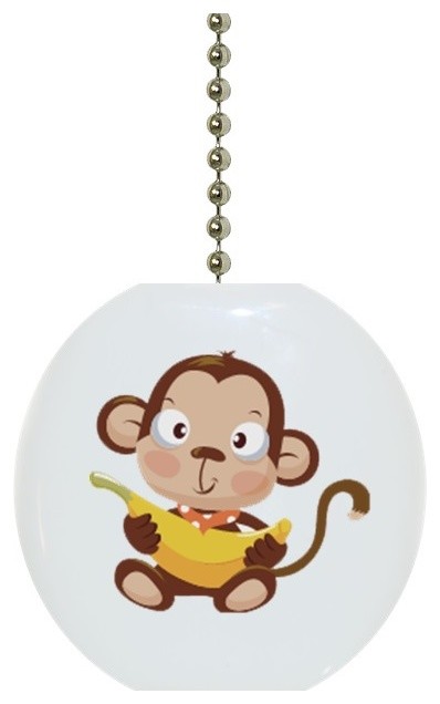 Monkey With Bandana And Banana Ceiling Fan Pull Traditional