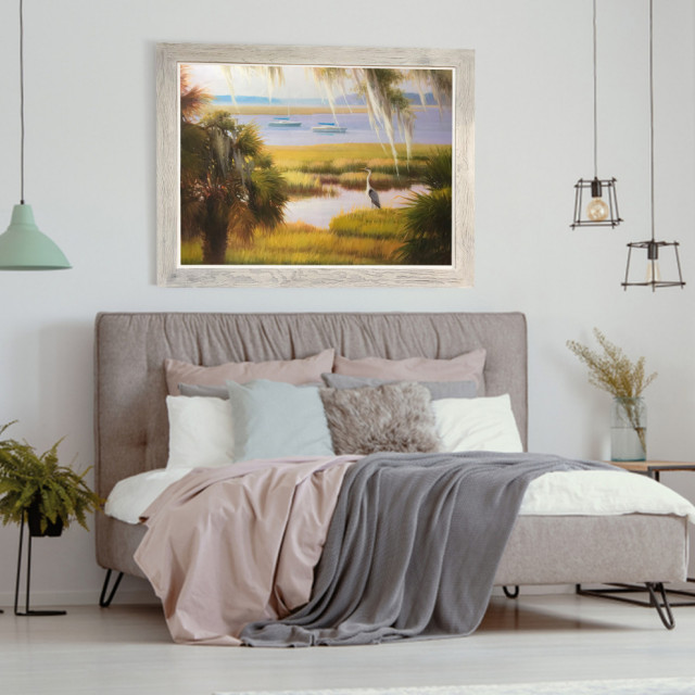 Crane Handmade Wall Art Framed Museum Quality Wall Decor Size: 44x56 ...