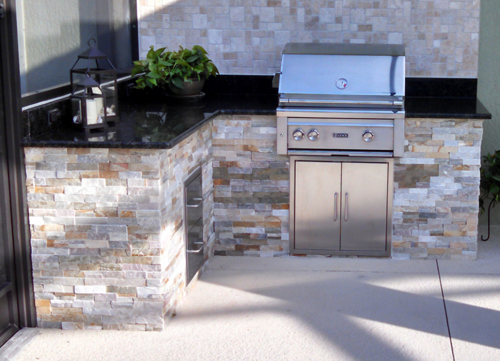 L Shaped Outdoor Kitchen