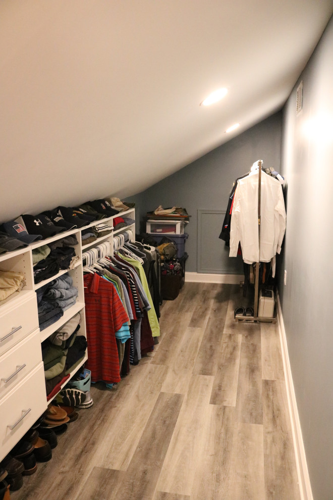 Transitional storage and wardrobe in New York.