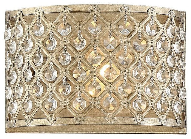 Regis 1-Light Wall Sconce Pyrite Clear Crystal