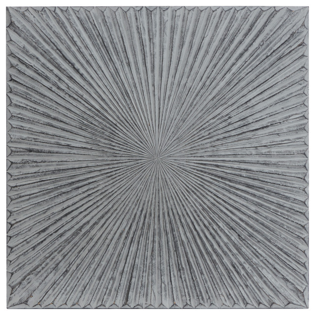 Contemporary Gray Wood Wall Decor 22366, 36" x 2" x 36" Farmhouse