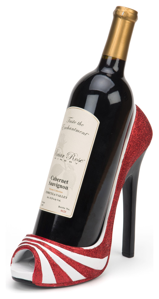 High Heel Wine Bottle Holder, By KitchInspirations Striped Eclectic