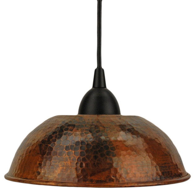Hand-Hammered Copper Dome Pendant Light