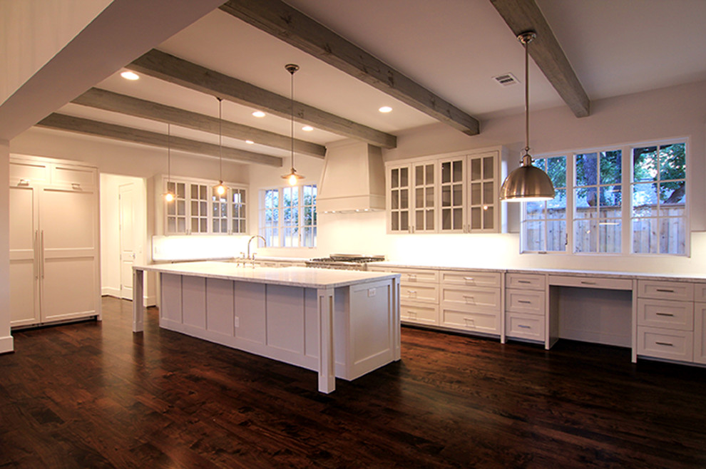 Reclaimed Wood Beams Farmhouse Kitchen Houston By The