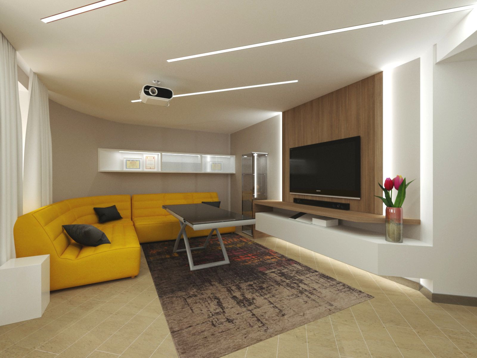 Четырехкомнатная квартира в современном стиле для творческой семьи.