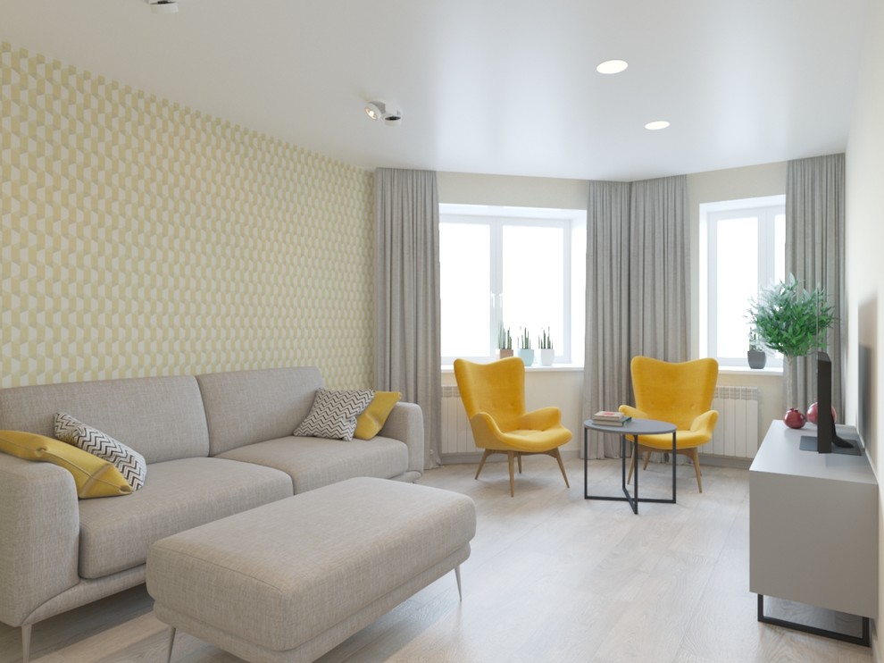 Однокомнатная квартира в желтых тонах