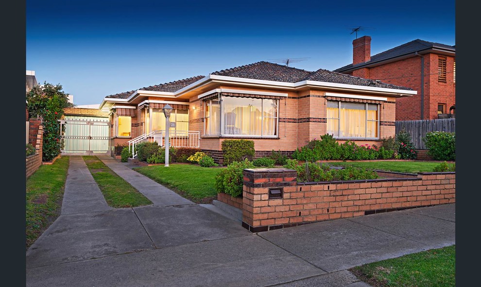 Front and driveway gates for 60's triple fronted brick veneer Houzz AU