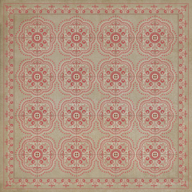 Pattern 28 Dollhouse 48x48 Vintage Vinyl Floorcloth - Contemporary ...