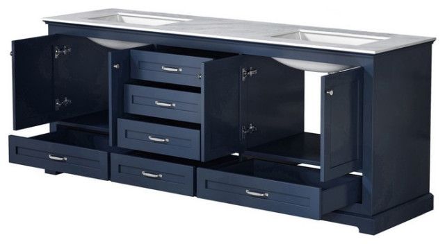Dukes 80" Navy Blue Double Vanity - Transitional - Bathroom Vanities ...