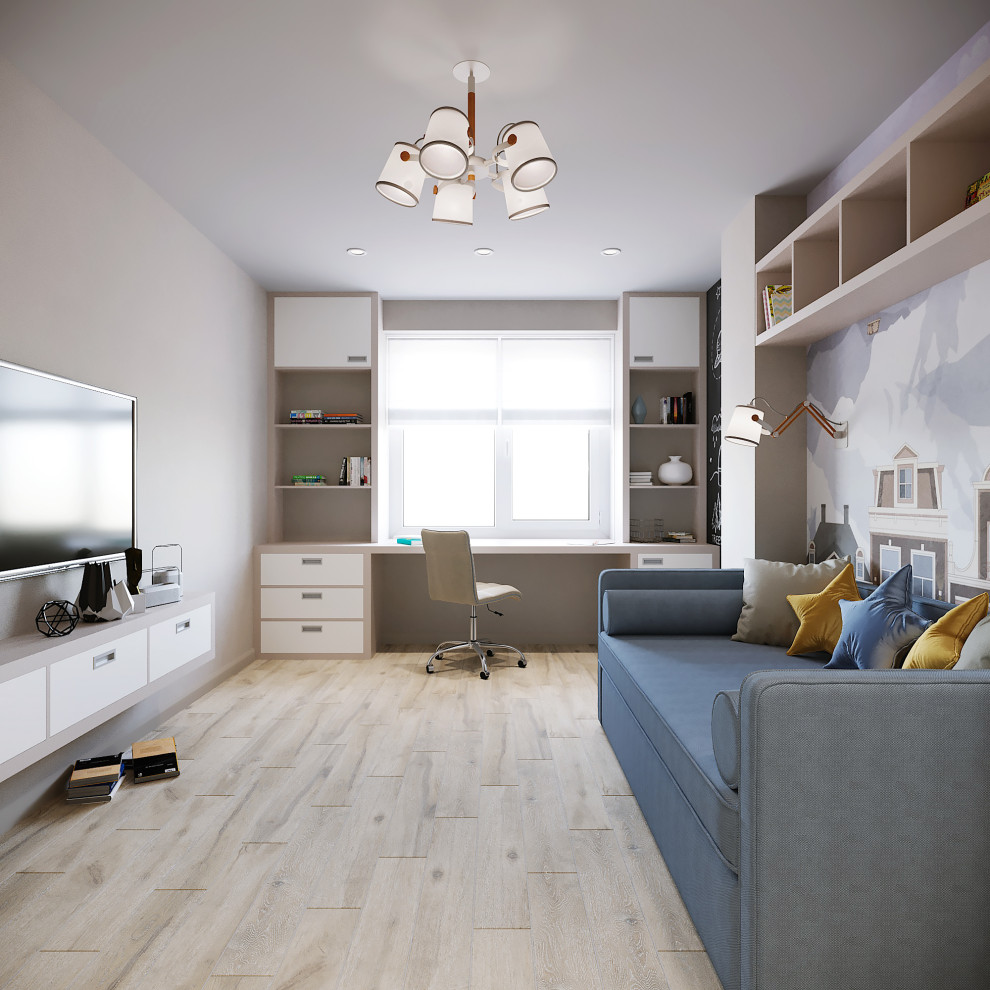 Спальня для мальчика в светлых тонах