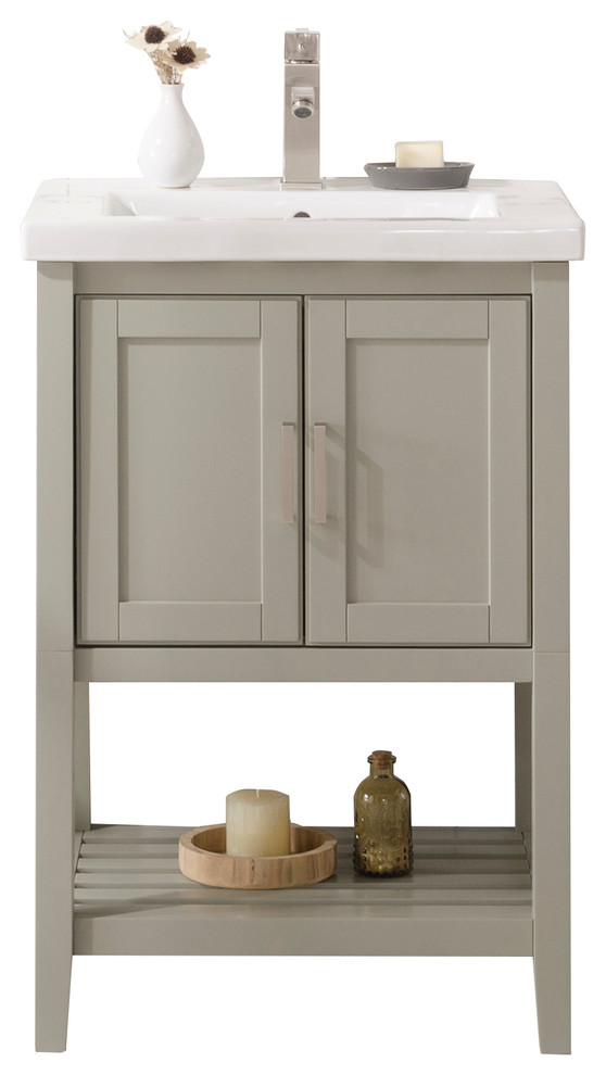 Legion Furniture Colby SingleSink Vanity, WhiteGray, 24