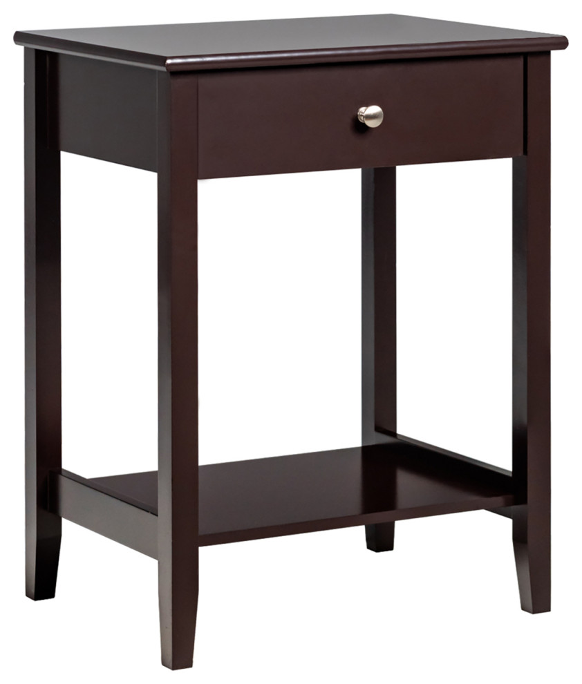 Costway Nightstand End Table Storage Display Bedroom Furniture Drawer ...