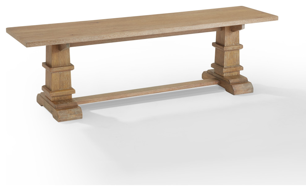 Joanna Dining Bench Rustic Brown Transitional Dining Benches by