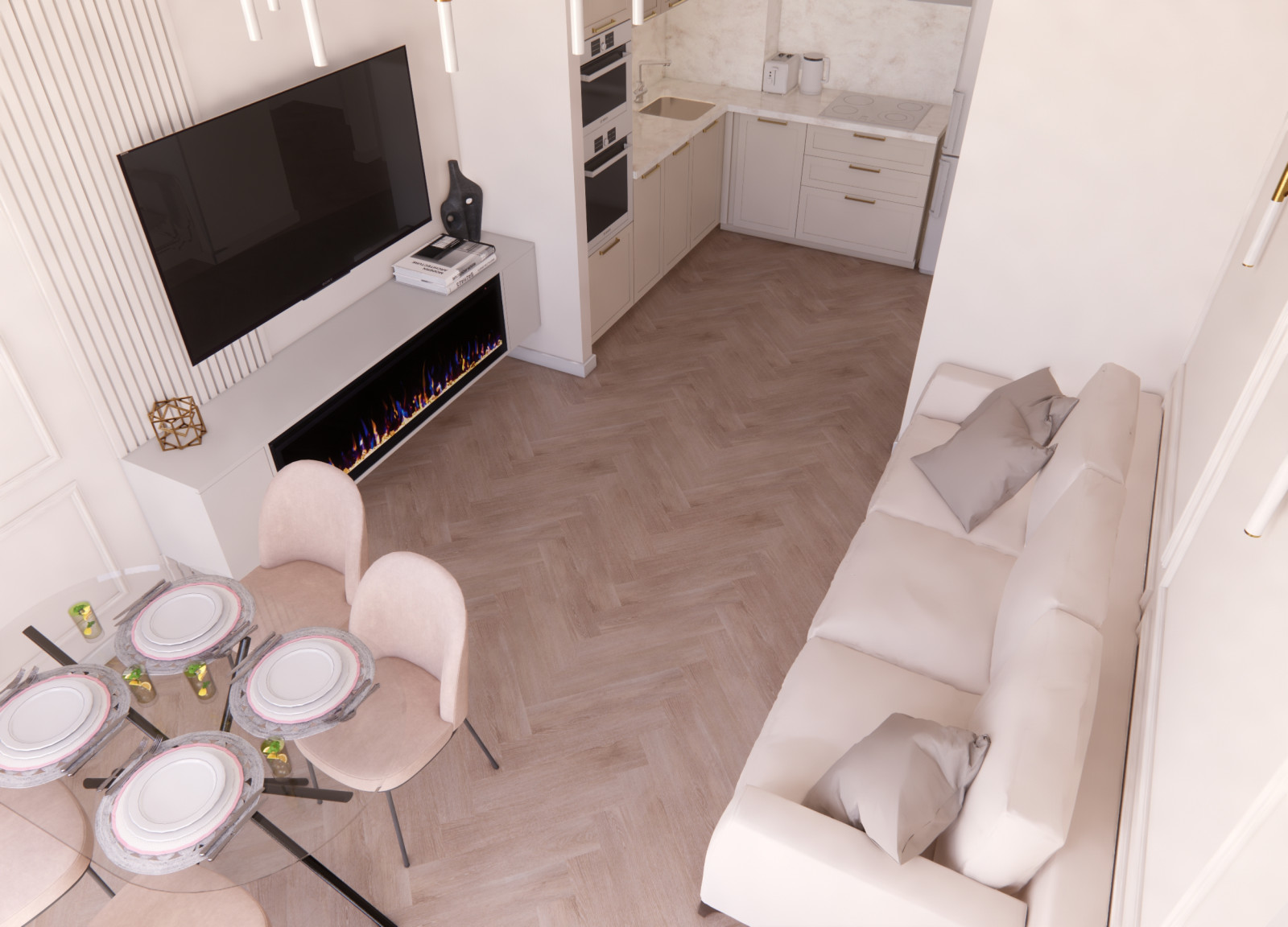 Гостиная с камином