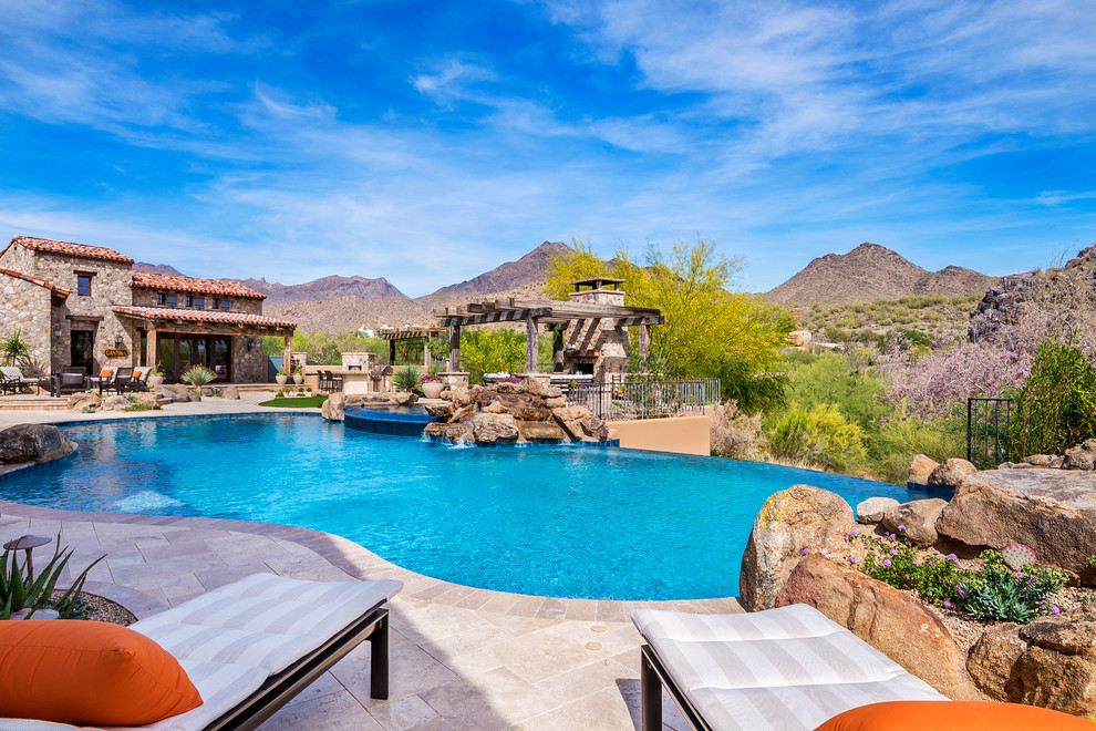 Example of a mountain style pool design in Phoenix