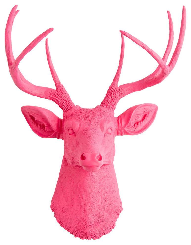Faux Resin Deer Head Wall Mount Contemporary Wall Sculptures by