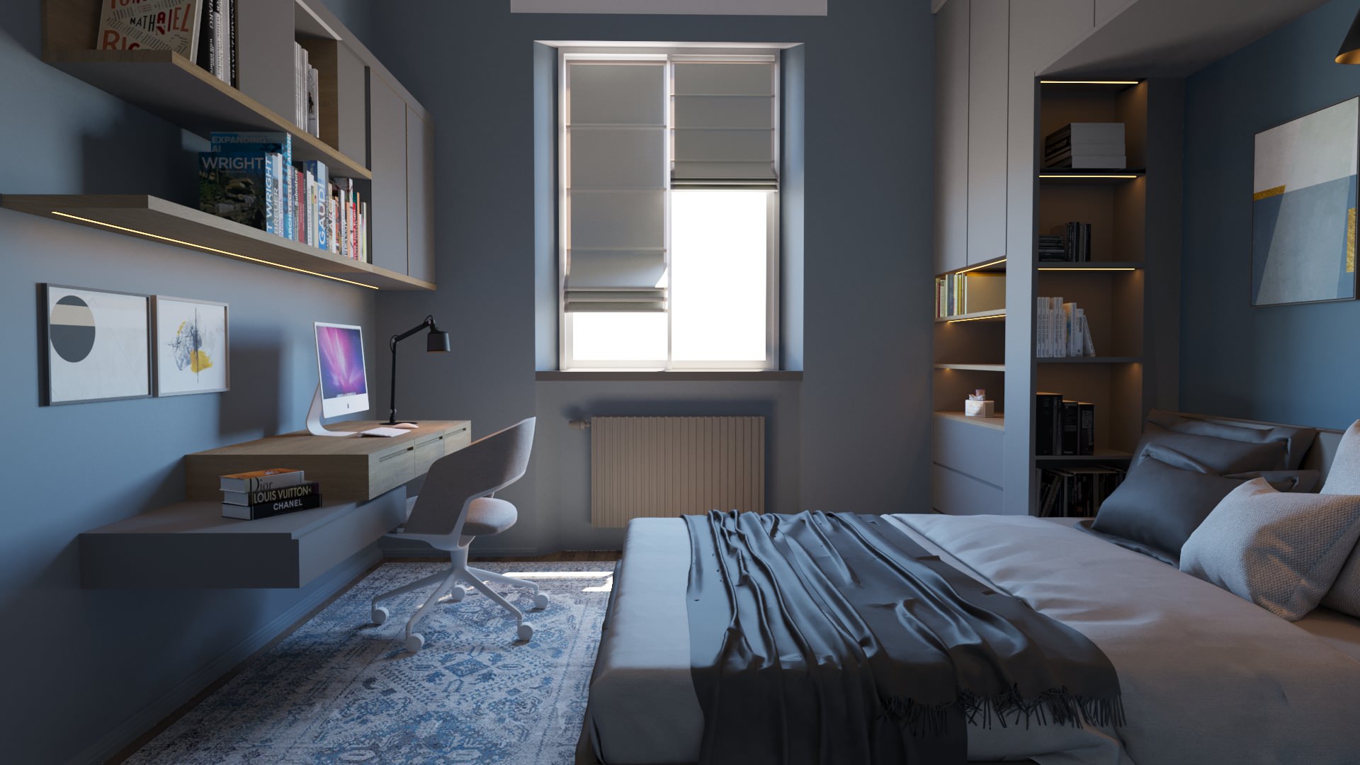 Camera da letto con studio