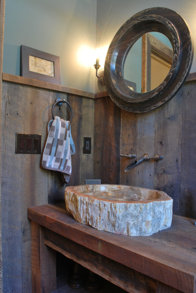 Timber Frame Lodge on the River - Powder Room - Cleveland - by George ...