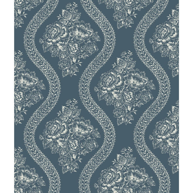 Magnolia Home Coverlet Floral Peel and Stick Wallpaper Traditional