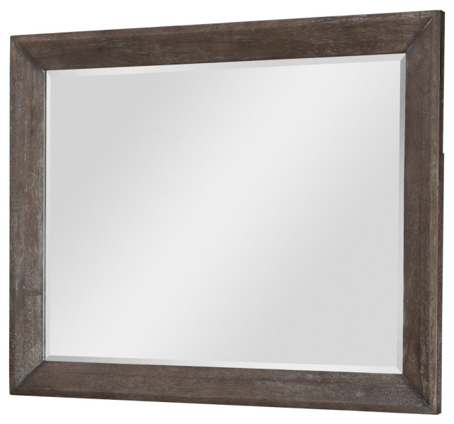 Facets Landscape Mirror Mink Silver Undertones Transitional Facets Landscape Mirror Mink Silver