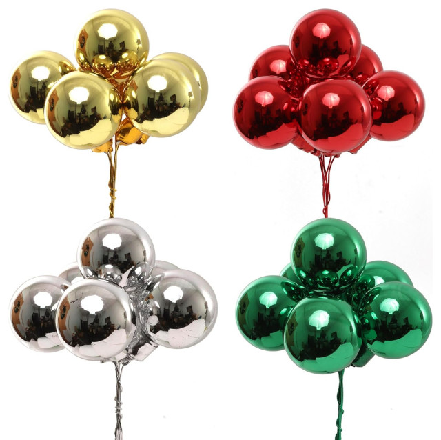 Assorted Glass Ball Hanging Ornament Cluster | 35MM Christmas Tree (Set of 6)