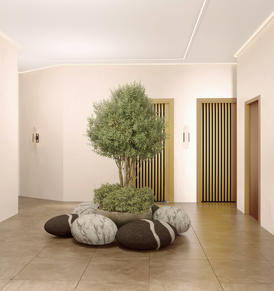 Двухэтажный жилой дом с видом на горы.