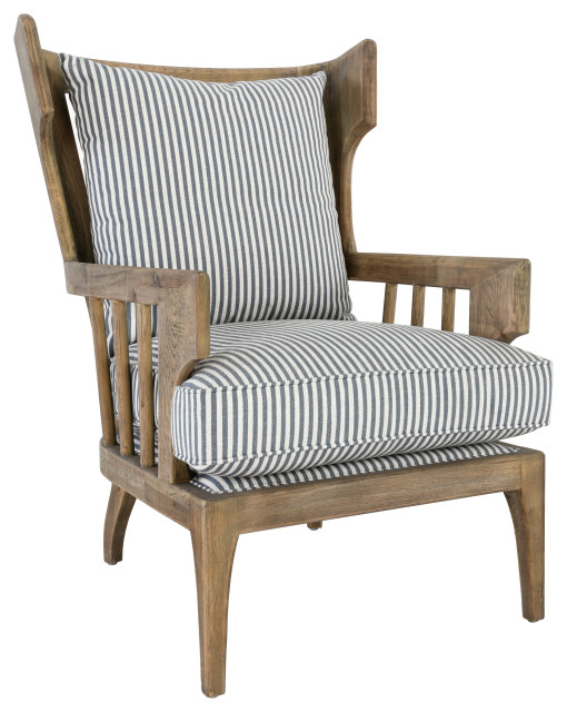 Lawrence Accent Chair Striped by Kosas Home Farmhouse Armchairs And Accent Chairs by Kosas