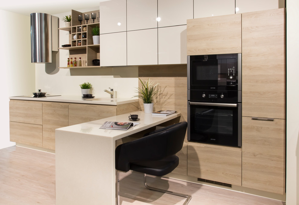 Design ideas for a large contemporary kitchen in Saint Petersburg.