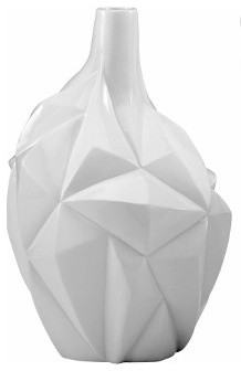 Gloss White Modern Glacier Vase, Small