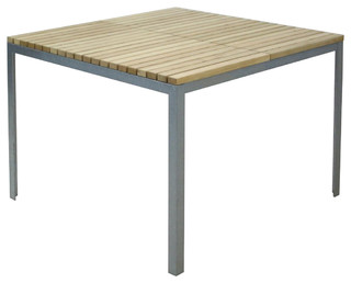 Outdoor Larch Wood Dining Table Contemporary Garden Dining