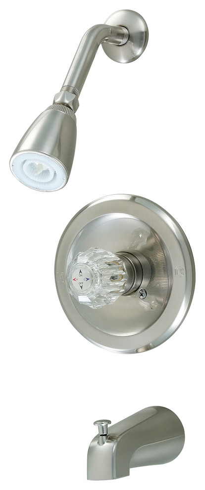 Hardware House Tub and Shower Faucet, Satin Nickel