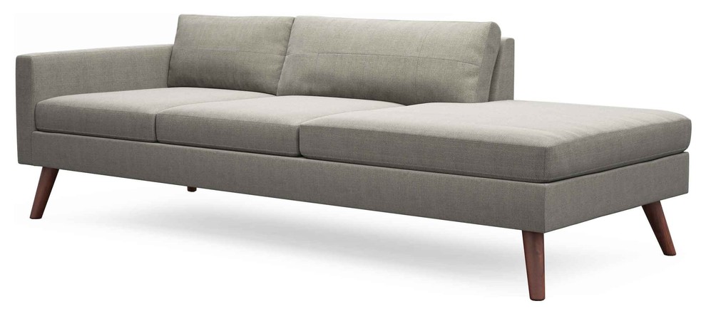 Dane One Arm Sofa with Chaise, Dolphin