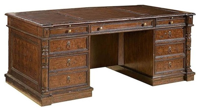 Havana Partners Desk In Antique Finish Traditional Desks And Havana Partners Desk In Antique Finish