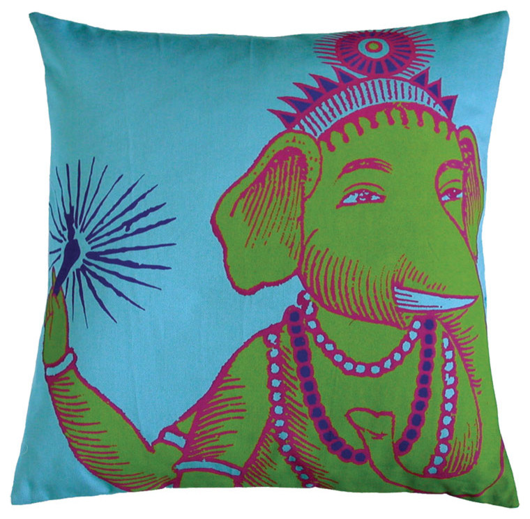Bazaar Pillow, Turquoise, 22" x 22"
