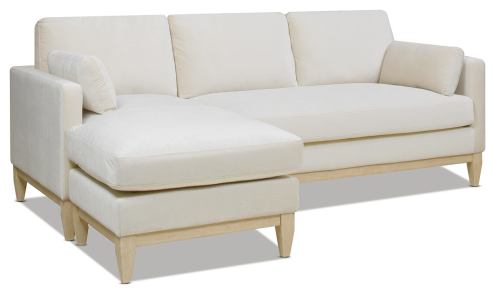 Knox 89" Modern Farmhouse Reversible Chaise Sectional Sofa, French