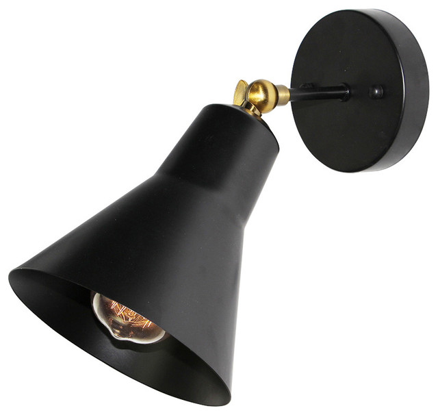 LNC Black Industrial Adjustable Wall Sconce Industrial Swing Arm