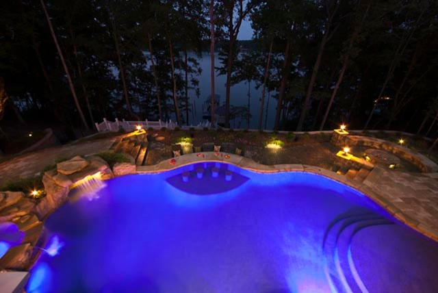 This is an example of a tropical pool in Charlotte.