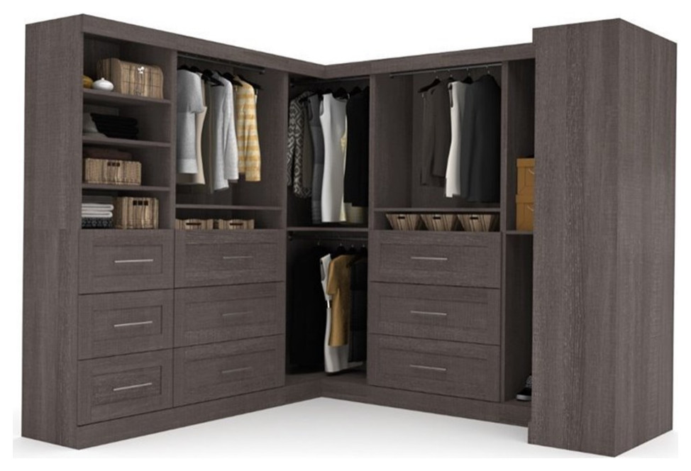 Bestar Pur 161W WalkIn Closet Organizer System in White Engineered