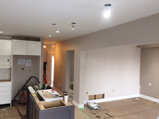 Main floor - load bearing wall removal - open concept - double sized kitchen