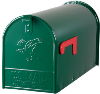 Green Galvanized Rural Mailbox Green