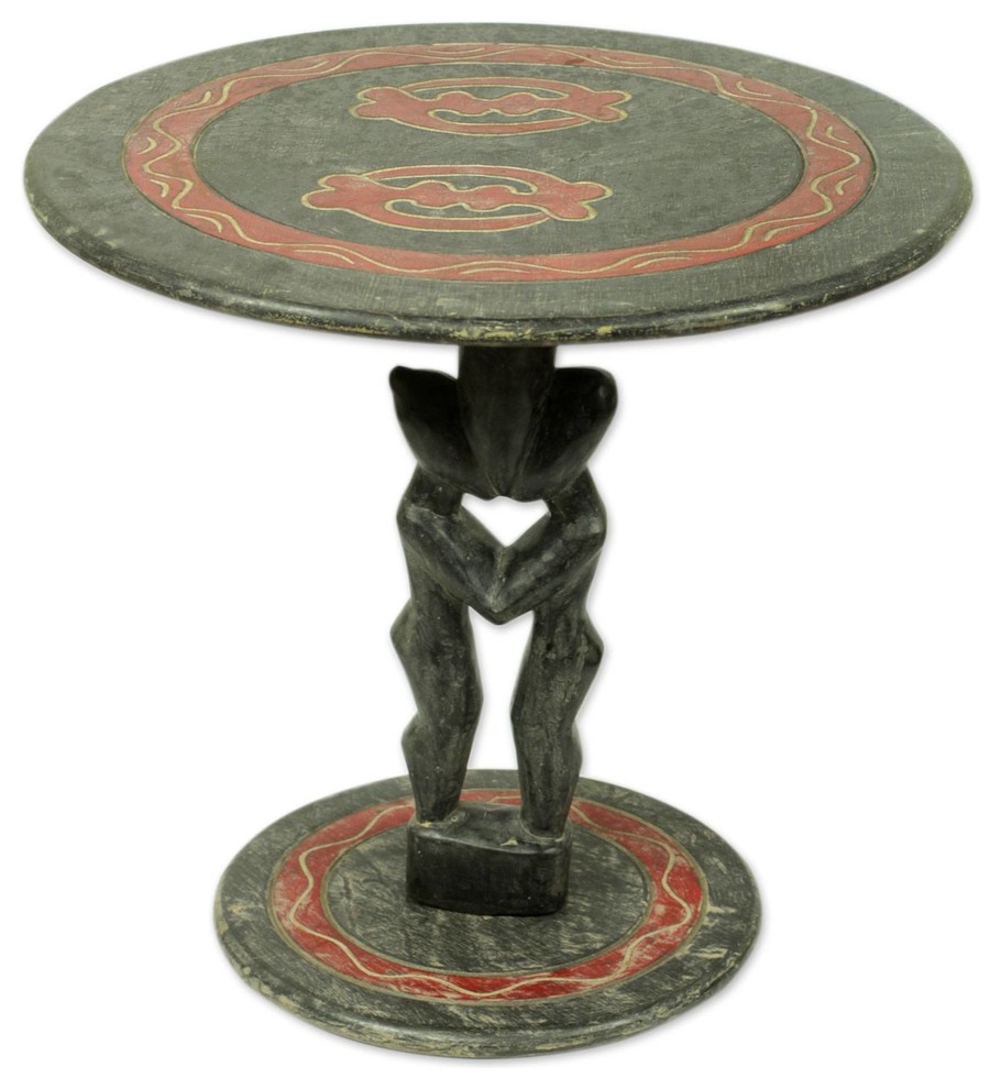 Novica Lovers Wood Accent Table