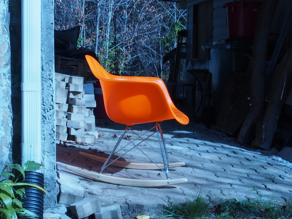 Orange Eames RAR rocking chair replica